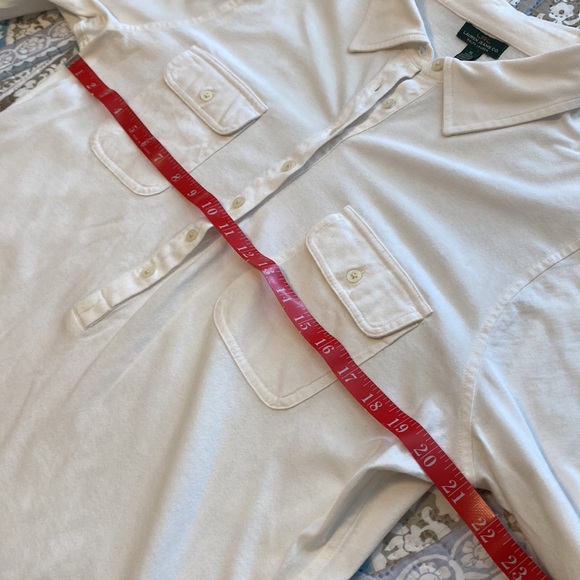 Ralph Lauren LRL Jeans Co. Long Sleeve Cream Button Top - Size XL - Picture 7 of 10